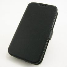 Кожен калъф Flip тефтер Flexi със стойка за Alcatel One Touch Idol 3 5.5" - черен