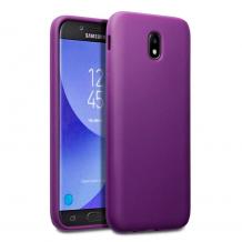Силиконов калъф / гръб / TPU Gel Case за Samsung Galaxy J7 2017 J730 - тъмно лилав / мат