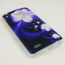 Силиконов калъф / гръб / TPU за LG G4 - лилав / бели цветя