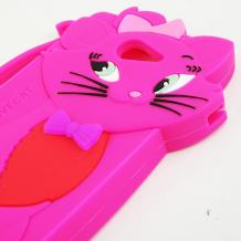 Силиконов калъф / гръб / TPU 3D за Sony Xperia M2 - цикламен / LOVECAT