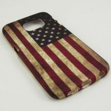 Силиконов калъф / гръб / TPU за Samsung Galaxy S6 G920 - Retro American Flag