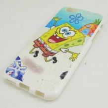 Силиконов калъф / гръб / TPU за Apple iPhone 6 4.7" - бял / Spongebob