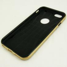 Луксозен силиконов калъф / гръб / TPU AIR case за Apple iPhone 6 4.7" - черен със златист кант