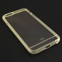Твърд гръб / капак / със силиконов кант за Apple iPhone 6 4.7''  - прозрачен с бял кант