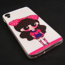 Силиконов калъф / гръб / TPU за Alcatel One Touch Idol 3 4.7" - бял / Cute Girl