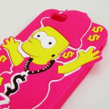 Силиконов калъф / гръб / TPU 3D за Apple iPhone 5 / iPhone 5S - The Simpsons / цикламен