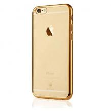 Ултра тънък силиконов калъф / гръб / Shining Case за AppleApple iPhone 6 Plus / iPhone 6S Plus - златист / прозрачен