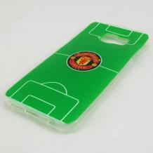 Силиконов калъф / гръб / TPU за Samsung Galaxy S6 Edge G925 - зелен / Manchester United