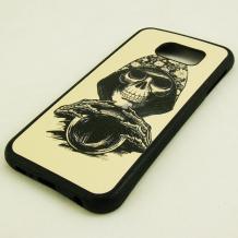 Силиконов калъф / гръб / TPU за Samsung Galaxy S6 G920 - oracle skull / my colors