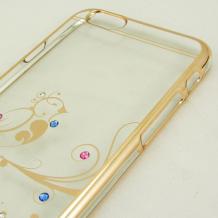 Ултра тънък заден предпазен твърд гръб / капак / UYITLO с камъни за Apple iPhone 6 4.7" - прозрачен / птица 