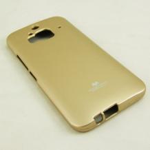 Луксозен силиконов калъф / кейс / TPU Mercury GOOSPERY Jelly Case за HTC One M9 Plus / M9+ - златист