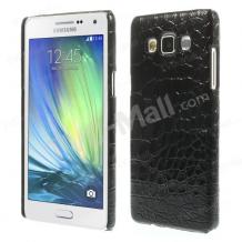 Твърд гръб / капак / Croco за Samsung Galaxy A5 SM-A500F - черен