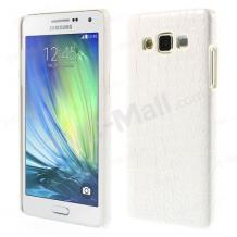 Твърд гръб / капак / Croco за Samsung Galaxy A3 SM-A300F - бял
