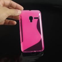 Силиконов калъф / гръб / TPU S-Line за Alcatel One Touch Pixi 3 4.0 - цикламен 