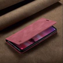 Луксозен кожен калъф Flip тефтер Autspace със стойка за Honor 400 Pro 5G - червен