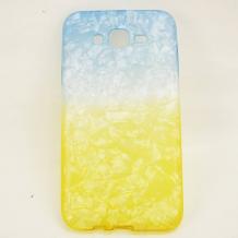 Силиконов калъф / гръб / TPU за Samsung Galaxy J7 - синьо и жълто / скреж
