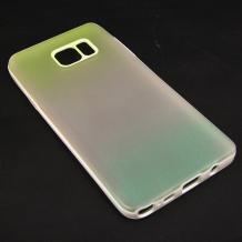 Силиконов калъф / гръб / TPU за Samsung Galaxy Note 5 N920 - жълто и зелено / преливащ
