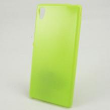Ултра тънък силиконов калъф / гръб / TPU Ultra Thin за Sony Xperia M4 / M4 Aqua - зелен / блестящ