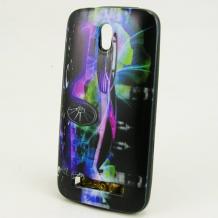 Силиконов калъф / гръб / TPU за HTC Desire 500 - черен / цветна кола