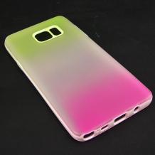 Силиконов калъф / гръб / TPU за Samsung Galaxy Note 5 N920 - жълто и розово / преливащ
