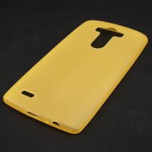 Ултра тънък силиконов калъф / гръб / TPU Ultra Thin i-Zore за LG G3 D850 - жълт