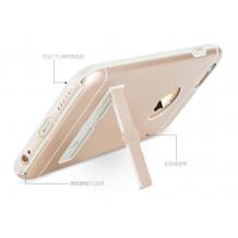 Луксозен твърд гръб TOTU Desing Skin Series със стойка за Apple iPhone 6 / iPhone 6S - златист / алуминиев