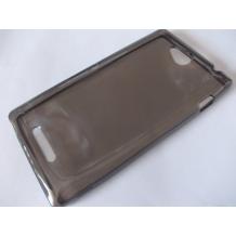 Силиконов гръб / калъф / ТПУ за Sony Xperia C / S39h - черен / прозрачен