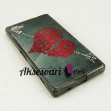 Силиконов калъф / гръб / TPU за Sony Xperia Z5 Compact / Xperia Z5 Mini - сив / червено сърце / Love You