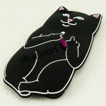 Силиконов калъф / гръб / TPU 3D за Apple iPhone 5 / iPhone 5S - Bad Cat / черен