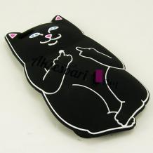 Силиконов калъф / гръб / TPU 3D за Apple iPhone 6 4.7" / iPhone 6S - Bad Cat / черен