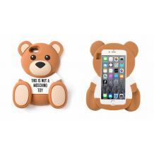 Силиконов калъф / гръб / TPU 3D Moschino Series за Apple iPhone 6 Plus / iPhone 6S Plus - Teddy Bear / кафяв