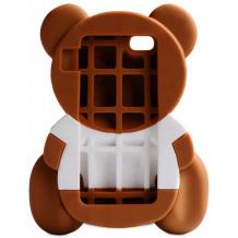 Силиконов калъф / гръб / TPU 3D Moschino Series за Apple iPhone 6 Plus / iPhone 6S Plus - Teddy Bear / кафяв