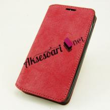 Калъф Flip тефтер със стойка за Samsung Galaxy S6 G920 - тъмно червен