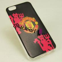 Силиконов калъф / гръб / TPU за Apple iPhone 6 / iPhone 6S - Manchester United / черен