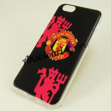 Силиконов калъф / гръб / TPU за Apple iPhone 6 / iPhone 6S - Manchester United / черен