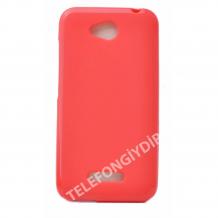 Силиконов калъф / гръб / TPU за HTC Desire 616 - червен / мат