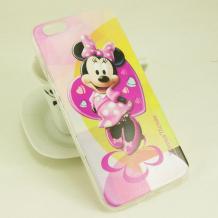 Ултра тънък силиконов калъф / гръб / TPU Ultra Thin за Apple iPhone 6 / iPhone 6S - Minnie Mouse / розово с жълто