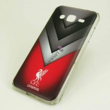 Твърд гръб за Samsung Galaxy J1 2016 J120- FC Liverpool / сиво и червено