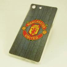 Силиконов калъф / гръб / TPU за Sony Xperia M5 - Manchester United / сив