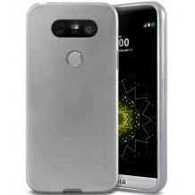 Луксозен силиконов калъф / гръб / TPU MERCURY i-Jelly Case Metallic Finish за LG G5 - сребрист