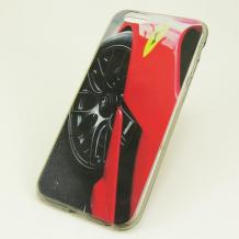 Ултра тънък силиконов калъф / гръб / TPU Ultra Thin за Apple iPhone 6 / iPhone 6S - Ferrari / гуми