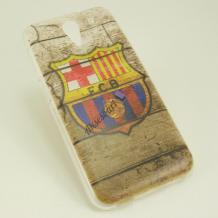Силиконов калъф / гръб / TPU за HTC Desire 526G - FC Barcelona / Retro Style