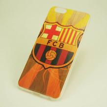 Силиконов калъф / гръб / TPU за Apple iPhone 6 / iPhone 6S - FC Barcelona / жълто и оранжево