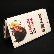 Кожен калъф Flip тефтер Flexi със стойка за Lenovo P70 - бял / Angry Birds / Why so angry