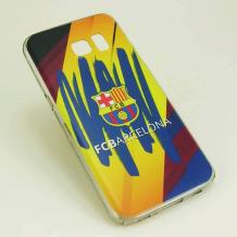 Твърд гръб за Samsung Galaxy S6 Edge G925 - FC Barcelona / многоцветен