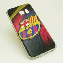 Твърд гръб за Samsung Galaxy S7 Edge G935 - FC Barcelona / цветен