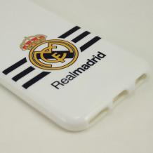 Силиконов калъф / гръб / TPU за Apple iPhone 6 / iPhone 6S - Real Madrid / бял