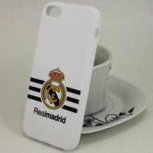 Силиконов калъф / гръб / TPU за Apple iPhone 5 / iPhone 5S / iPhone SE - Real Madrid / бял