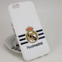 Силиконов калъф / гръб / TPU за Apple iPhone 6 / iPhone 6S - Real Madrid / бял