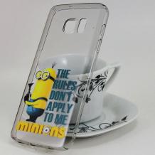 Твърд гръб за Samsung Galaxy S6 G920 - сив / Minion